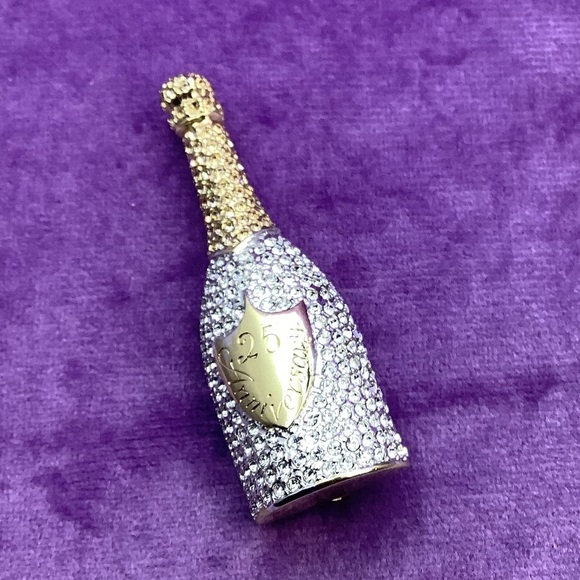 Carolee Champagne Bottle Brooch - Picture 2 of 6